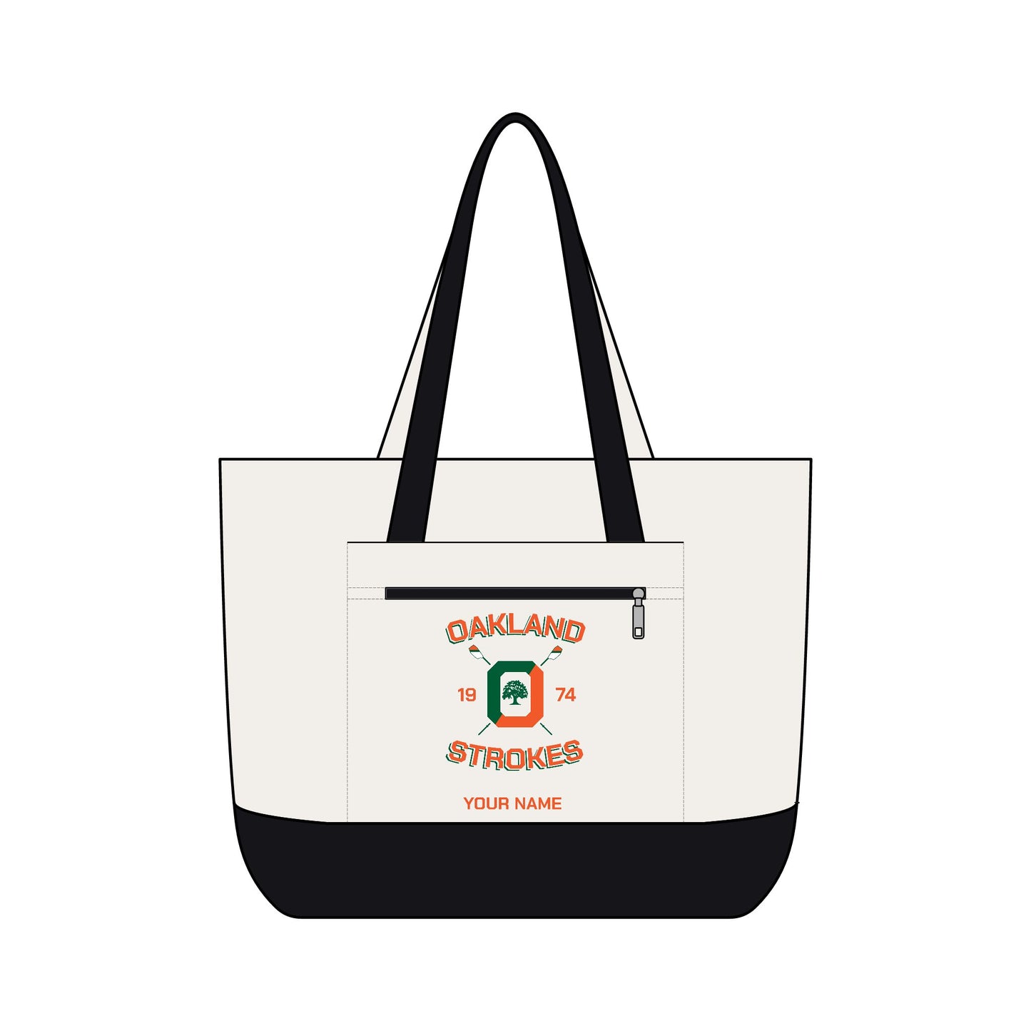 Oakland Strokes Canvas Zippered Tote Bag - Personalizable