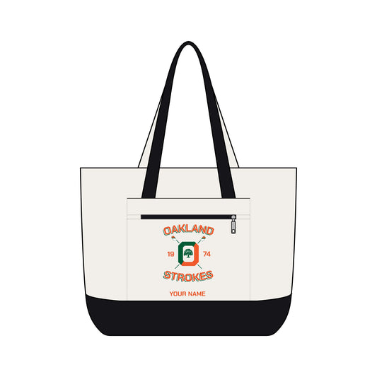 Oakland Strokes Canvas Zippered Tote Bag - Personalizable