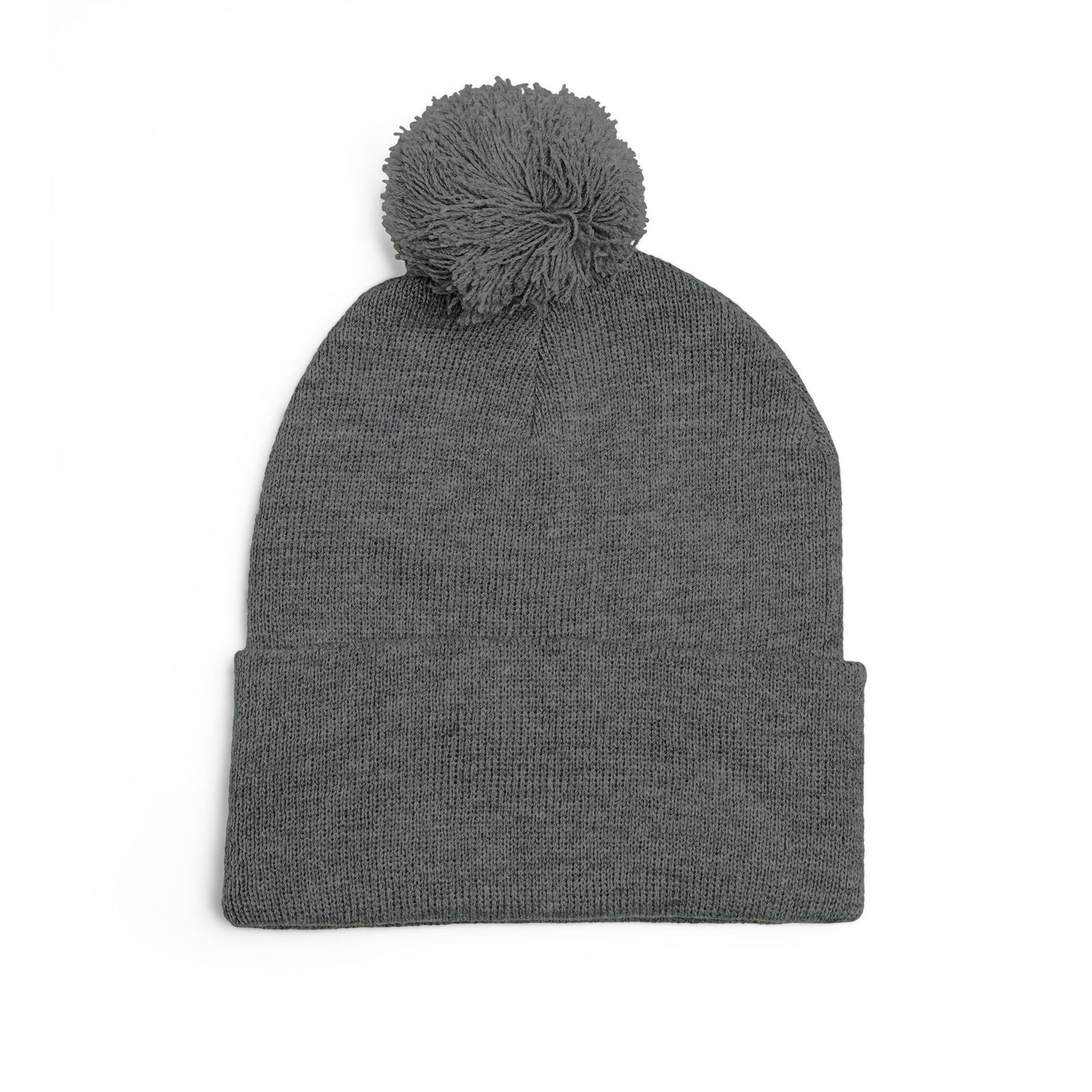 Pom-Pom Knit Embroidered Beanie